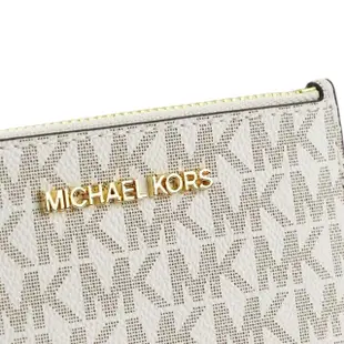 【Michael Kors】MK 經典LOGO花紋/素面防刮皮革鑰匙扣環證件包零錢包(多色可選)