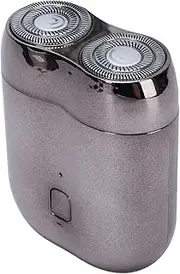 Mini Electric Beard Trimmer for Men – Dual Blades, Magnetic Rechargeable, Waterproof, Anti-Slip Grip, Travel-Friendly Shaver, Silver