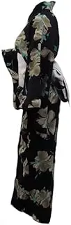 cherie mimi(シェリーミミ) Sheri Mimi N10400150F Women's Yukata Set, Japanese Floral Pattern, 3-Piece Set, PAUR LORA, 2-way Yukata with Obi, Japanese Floral Print, F