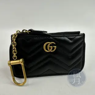 BRAND楓月 GUCCI 古馳 671773 黑金MARMONT一字零錢包 小皮件 皮夾 皮包 錢包