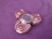 Fidget Tri Spinner Toy Anxiety Stress Relief PINK/SILVER