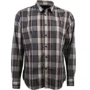 NEW MENS VOLCOM X-FACTOR PLAID LONG SLEEVE BUTTON UP SHIRT CABERNET SMALL