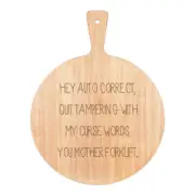 Auto Correct Pizza Board Paddle Wooden Funny Spelling Grammar