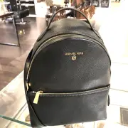 MICHAEL KORS VALERIE MEDIUM BLACK TRAVEL FASHION BACKPACK HANDBAG LEATHER BAG