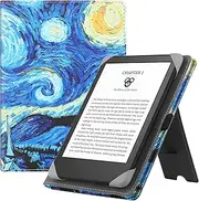 [HGWALP] Universal Case for 6" eReaders, Folio Leather Stand Cover with Handstrap Compatible with All 6 inch Kindle/Paperwhite/Kobo/Tolino/Pocketook/Sony E-Book Reader-SS
