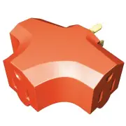 1 Wall tap 125V/15A/1875W plug convert to 3-Outlet socket Heavy Duty Adapter