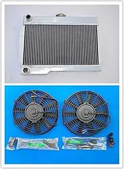 56mm ALUMINUM ALLOY RADIATOR and fans for ROVER MG/MGB-GT MT NIB MANUAL