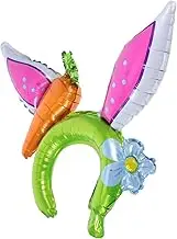 Cabilock 10pcs Inflatable Bunny Ears Headwear Household Lockers Bunny Party Props Refills Easter Bunny Rooster Costumes Custom Sticky Board Decoration Balloons Aluminum Film