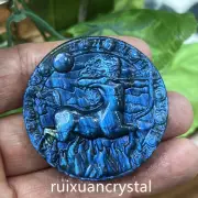 2''Natural Labradorite quartz Hand Carved Unicorn Skull Crystal Healing 1pc