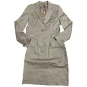 NEW CREMIEUX Woman’s Two Piece Blazer Skirt Set Tan Sz 12