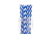 My Decorations 1000 Bulk Wholesale Pack Blue White Drinking Straws Biodegradable Eco Paper Birthday Party Event Bistro Bar Cafe Take Away Party Tablew
