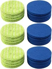 Binxind Replacement Pad for Cordless Electric Rotary Mop Sweeper Including 24 Microfiber Mats and 24 Indoor Use Gaskets