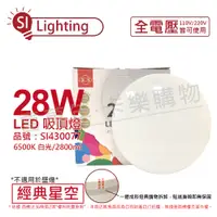 在飛比找PChome24h購物優惠-旭光 LED 28W 6500K 白光 全電壓 經典星空 吸