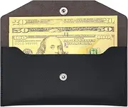 Molain Cash Envelopes PU Leather, Budget Binder Money Envelopes Reusable Waterproof Budget Envelopes Cash Wallet 7.2 x 3.6 In(black)