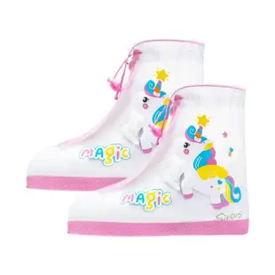 【JoyNa】兒童雨鞋套 防滑厚底耐磨筒高防雨防水鞋套(成人小白鞋可用)