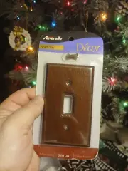 Amerelle Solid Dark Oak Single Rocker Switch Wall Plates !!