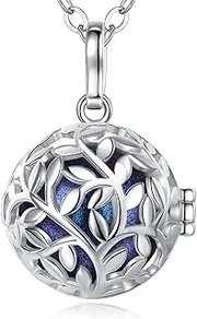 [EUDORA Harmony Ball] Tree of Life Pendant, Bola Harmony Ball Chain, Angel Caller Necklace, Jewellery Chain, Women, Girls, Mother, Daughter, Women, Teacher, 76.2 cm