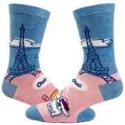 Women's Oui Oui French Bulldog Socks Funny Sarcastic Pet Puppy Lover Novelty Dog