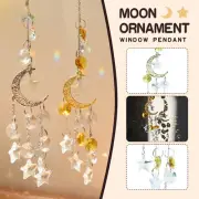 Moon Crystal Wind Chime Window Hanging Pendant Suncatcher Baubles Silver Gold