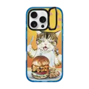iPhone 16 Pro Impact Ring Stand Case MagSafe Compatible Hamburger cat