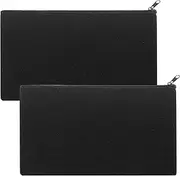 Canvas Makeup Bags, Canvas Pencil Pouch Bags with Zipper, Blank DIY Craft Make Up Cosmetic Pouches Bags Cases for Travel Craft School Toiletry Bags Pouches, Black 2