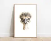 [momima] Emu Nursery Print Australian Animal Nursery Decor Print Baby Emu Print Emu Nursery Art Baby Emu Nursery Decor