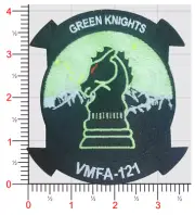 MARINE CORPS VMFA-121 GREEN KNIGHTS NORTHERN EDGE EMBROIDERED PATCH HOOK & LOOP