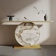 HOLGVE Console Table, Contemporary Accent Table, Entryway Table, Behind Couch Table, Long Hallway Table, Foyer Table for Living Room, Foyer, Entrance(Gold-B,47.2inch/120cm)