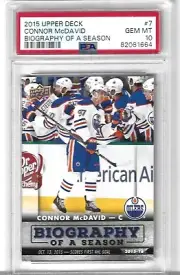 2015 CONNOR MCDAVID ROOKIE CARD PSA GEM MINT 10 OILERS UPPER DECK #7 LOW POP