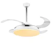 LED Ceiling Fan Lamp with Remote Control Cabrera White 100 CM Blades Foldable