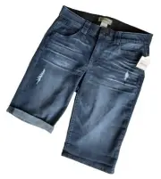 Democracy “Ab Solution" Jean Shorts Mid Rise Stretch Size 14W NEW NWT