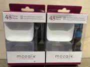 Appetizer Set Mozaik mini tasting 24 plastic plates 24 forks lot of 2 96 Piece