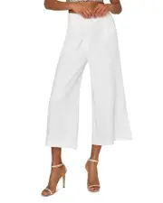 Milly Wide Leg Cropped Linen Pants 8