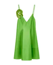 Anthurium strappy dress in nappa FR36 Green