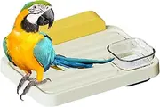 Flat Bird Perch - Paw Grinding Playground | Parrot Playground Cage Accessories for Parakeet Gerbil Chinchilla Hamster Conure Cockatiel