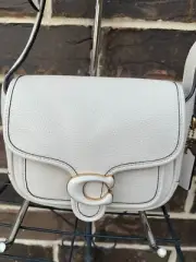 New $395 Coach Tabby 19 Crossbody Leather Chalk white