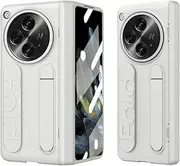[Jarttarn] Compatible with OnePlus Open/Oppo Find N3 Case with Screen Protector & Adjustable Stand & Hand Strap, Frosted PC Shockproof Cover Hinge Case for OnePlus Open/Oppo Find N3 (White)