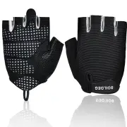 Half-Finger Riding Glove Non-slip Dumbbell Fitness Gloves Outdoor Motorcycle Riding Cycling Protective Finger Gloves BLACK COLOR L SIZE