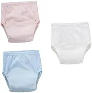 Yardwe 3pcs Training Pants Cotton Underwear for Breathable Leak Resistant Washable Nappy Pants