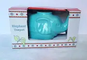 BIA Cordon Bleu Elephant Teapot in Teal Blue with Lid, NIB Good Luck Gift