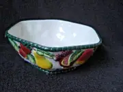 Fritz & Floyd Handpainted Fruits Al Fresco 8" Octagon Bowl NEW