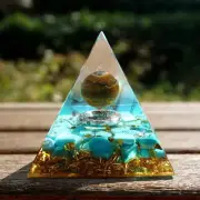 Fantasy magic Tiger's Eye Sphere Turquoise Orgone Crystal Pyramid Orgonite