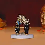 ZAARIYA Lord Krishna Hand Idol with Flute for Home Decor | God Statue for Pooja Room Decoration (Black) White