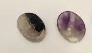 2-Agate Polished Amethyst Worry Stones 1-1/2” x 1” New