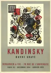 WASSILY KANDINSKY Engraved Work 25.5" x 17.5" Lithograph 1954 Expressionism Mult