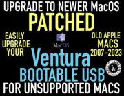 Bootable PATCHED MacOS Ventura USB Upgrade Old Apple iMac MacBook Air Pro Mini