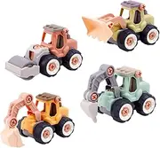 CORHAD 4Pcs Educational Assemble for Detachable Construction Truck Playset DIY Engineering Vehicles for Age Building for Imaginative Play