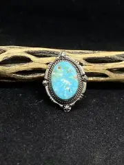 Native American Navajo king man turquoise Sterling Silver Ring Size 7