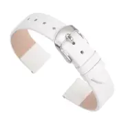 Genuine Leather Band 22mm, Flat Leather Watch Strap for Men and Women, White