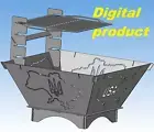 Fire pit grill. For camping. DXF files for plasma, laser, water cutting CNC. DIY